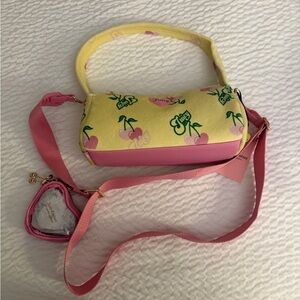 Juicy Couture Cherry Print Yellow and Pink Shoulder Bag
